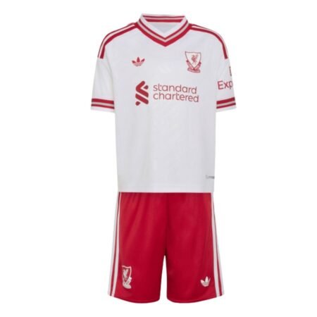 Kit Infantil Liverpool FC Branco 2026/27 Away II Unissex