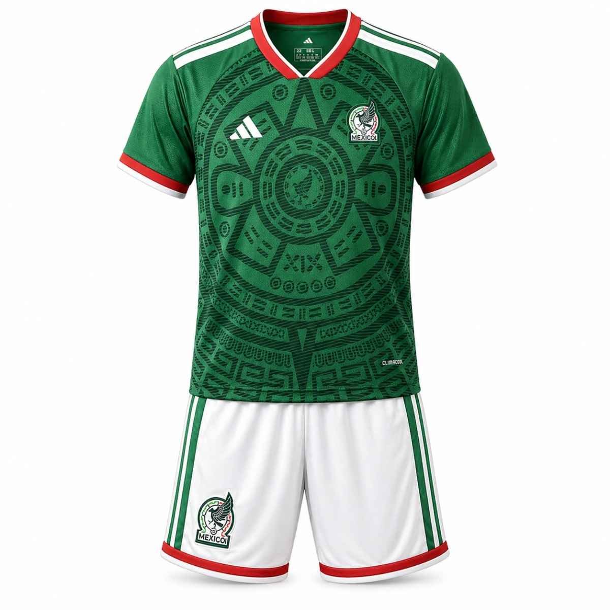 kit-infantil-mexico-2026-copa-do-mundo-verde-branco Kit Infantil Mexico Verde Copa 2026/27 Home I Unissex