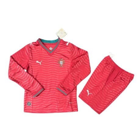Kit Infantil Portugal Vermelho Copa 2026/27 Home I Unissex