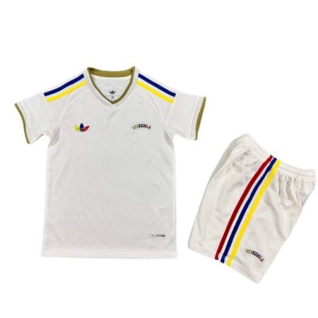 Kit Infantil Venezuela Branca Copa 2026/27 Away II Unissex