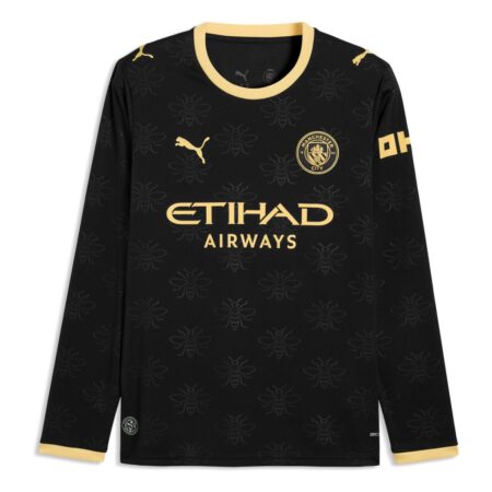 Camisa Manchester City Preta 2026/27 Away II Manga Longa