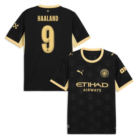 Camisa Manchester City Preta Haaland #9 2026/27 Away II Masculina