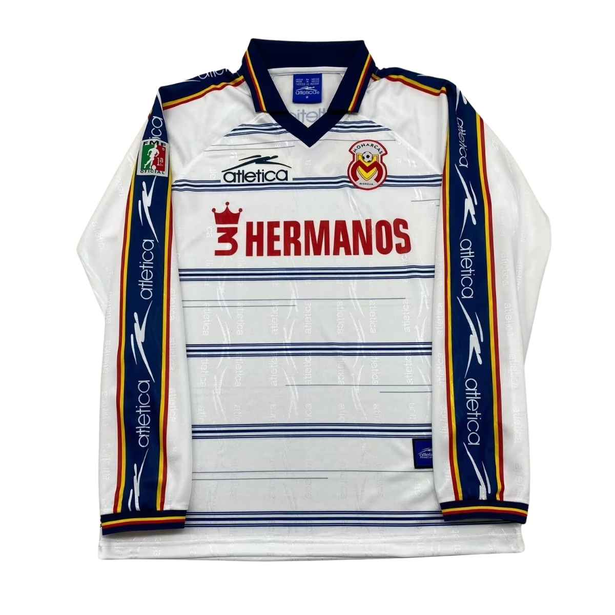 camisa-manga-longa-morelia-monarcas-branca-1999-2000-away-ii-masculina Camisa Club Atlético Morelia Branca 1999/00 Away II Manga Longa