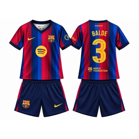 Kit Infantil Barcelona FC Balde #3 Grená 2026/27 Home I Unissex