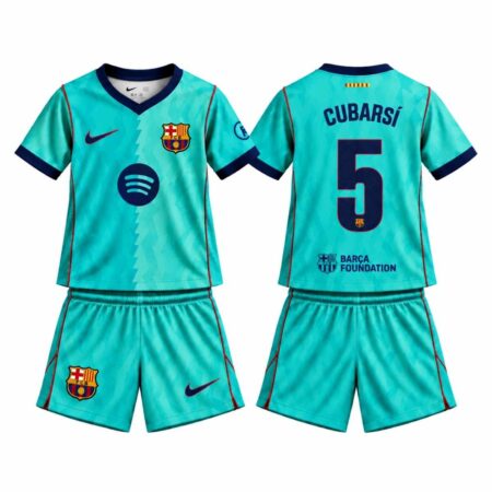Kit Infantil Barcelona FC Azul Bebê Cubarsi #5 2026/27 Third III Unissex