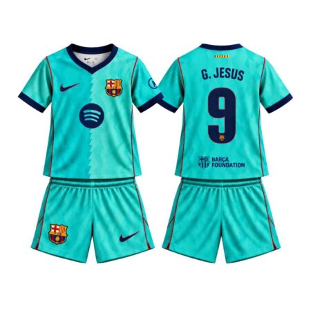 Kit Infantil Barcelona FC Azul Bebê G. Jesus #9 2026/27 Third III Unissex