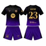 kit-infantil-fc-barcelona-kobe-bryant-kounde-#23-2026-27-preto-roxo-unissex
