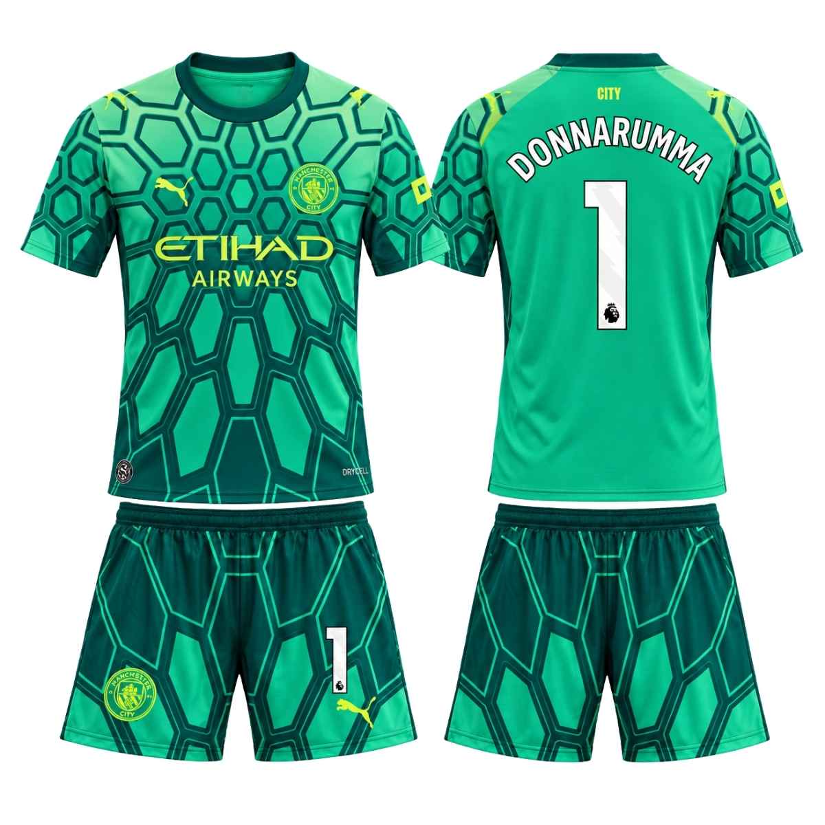 kit-infantil-manchester-city-donnarumma-1-verde-2026-27-unissex Kit Infantil Manchester City Donnarumma #1 Verde 2026/27 Goleiro Unissex